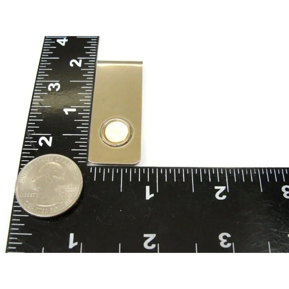 Vintage Money Clip Gold Tone MOP Men Wallet ID Credit Card Holder